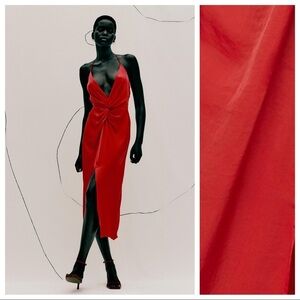 NWT. Zara Red Satin Lingerie Style Dress. Size M.